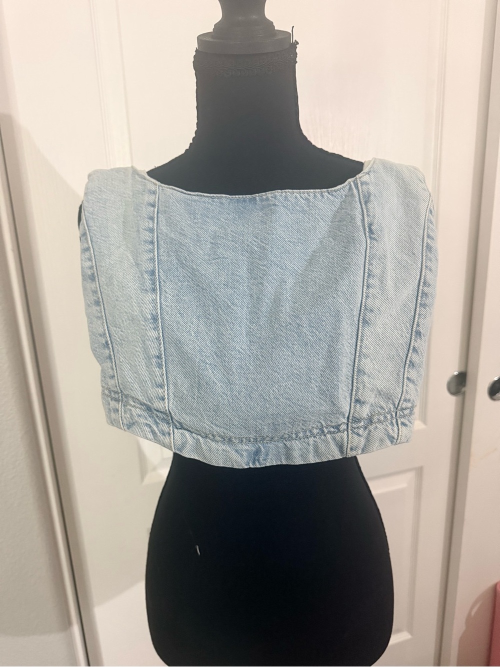 Aeropostale Light Blue Denim Cropped Tank